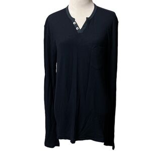 Joe’s jeans navy blue oversize long sleeve pocket, waffle style shirt, new